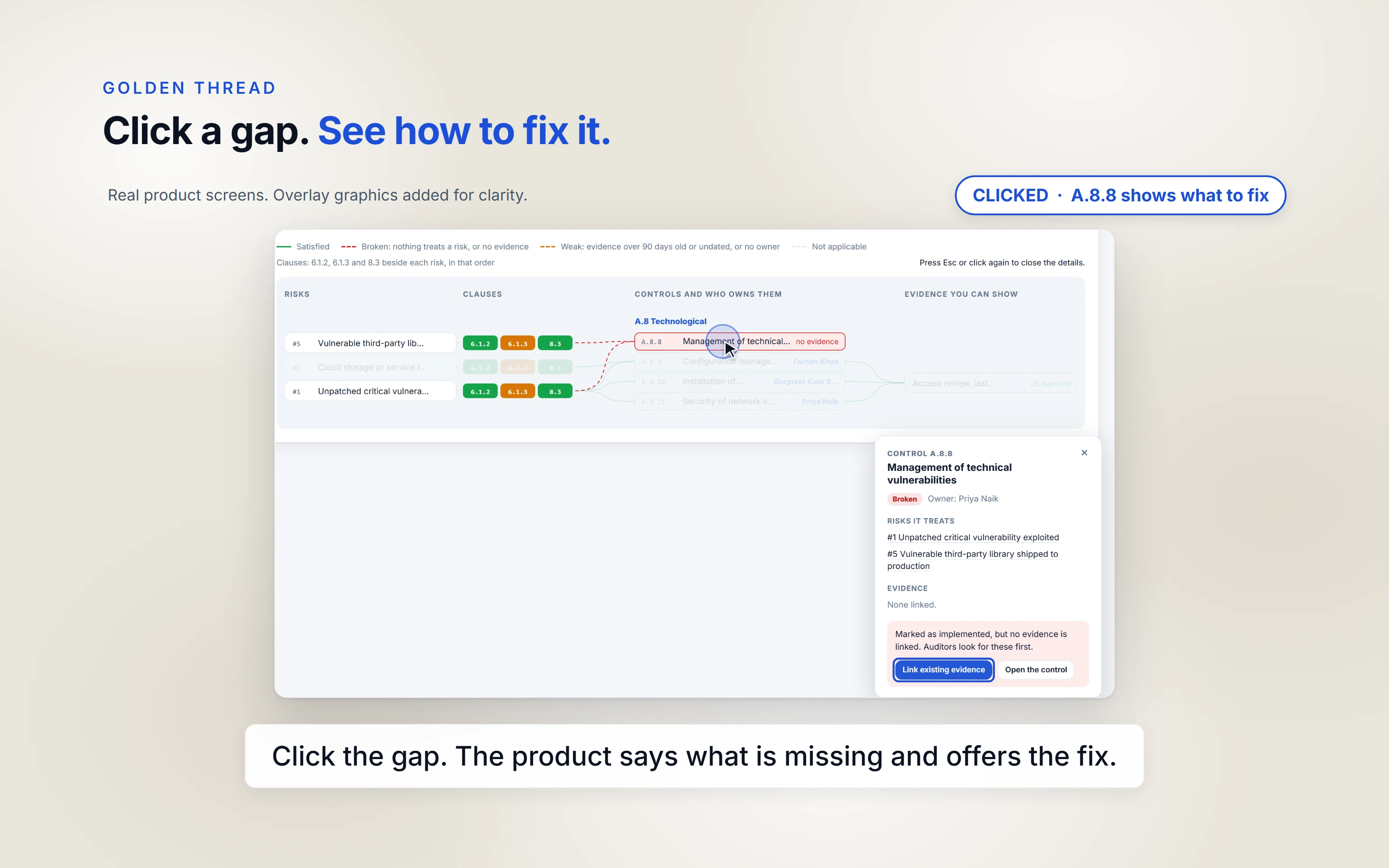Offset Assure: Click a gap